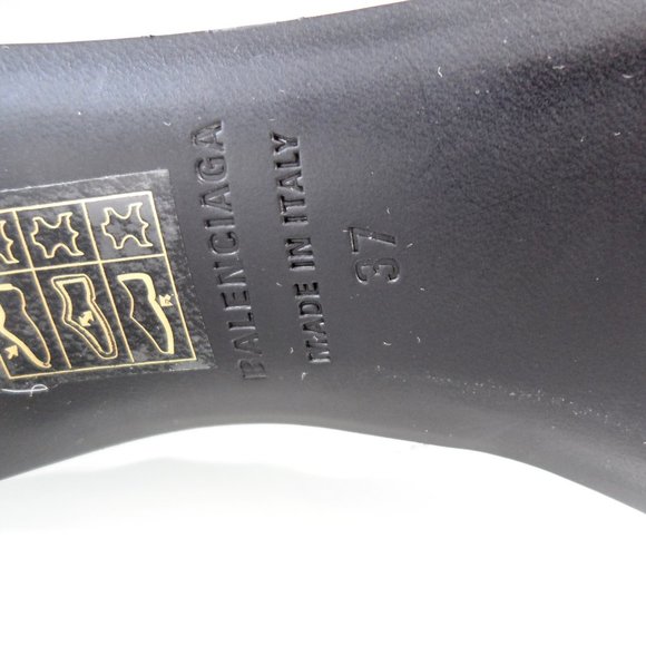 NIB$1250 Balenciaga Glove 80mm Zipped Shiny Soft Leather Ankle Bootie Boots 37 7 - Picture 14 of 17